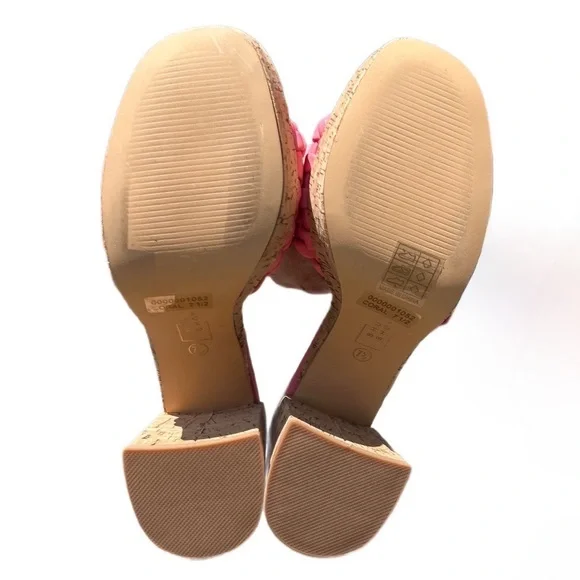 New ShuShop Coral Chunky Heels with Braided Strap and Cork Platform - Picture 5 of 7